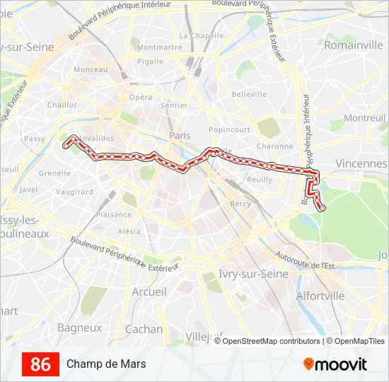 86 Bus Line Map