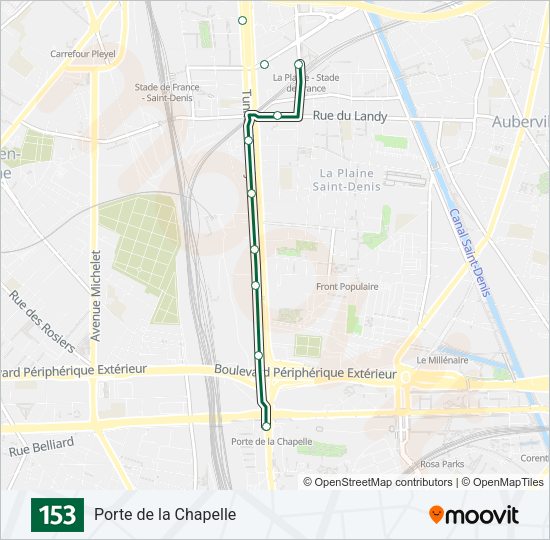 153 Bus Line Map