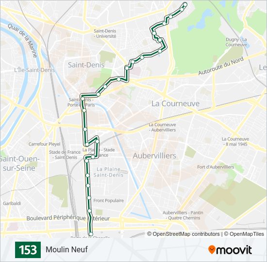153 Bus Line Map