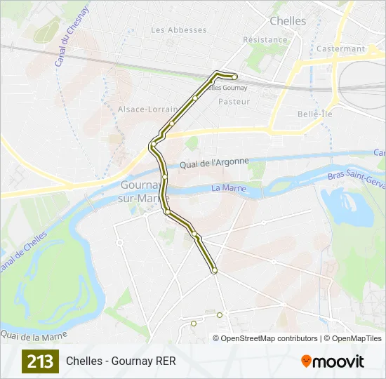 213 Bus Line Map