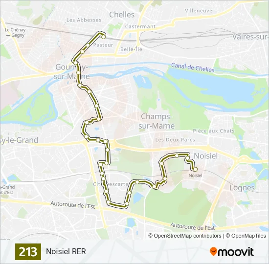 213 Bus Line Map