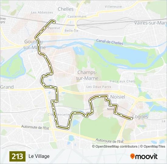 213 Bus Line Map