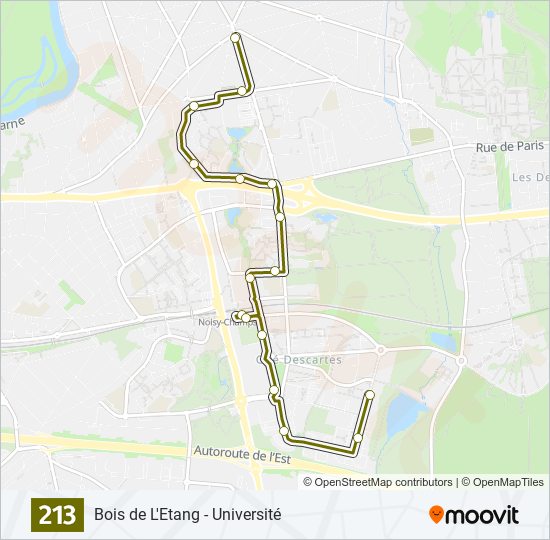 Mapa de 213 de autobús