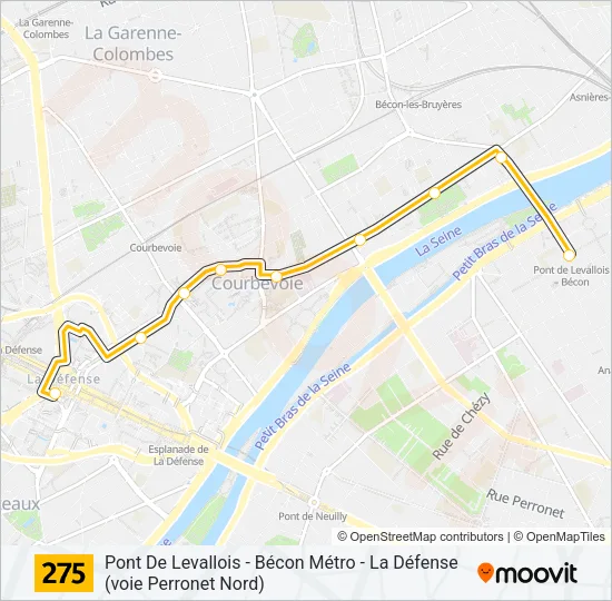 275 Bus Line Map