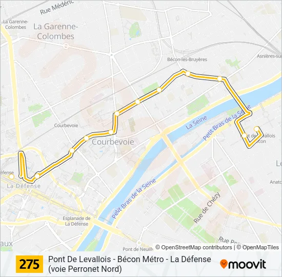 275 Bus Line Map