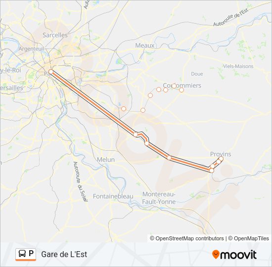 P Bus Line Map