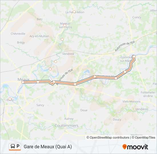 Mapa de P de autobús