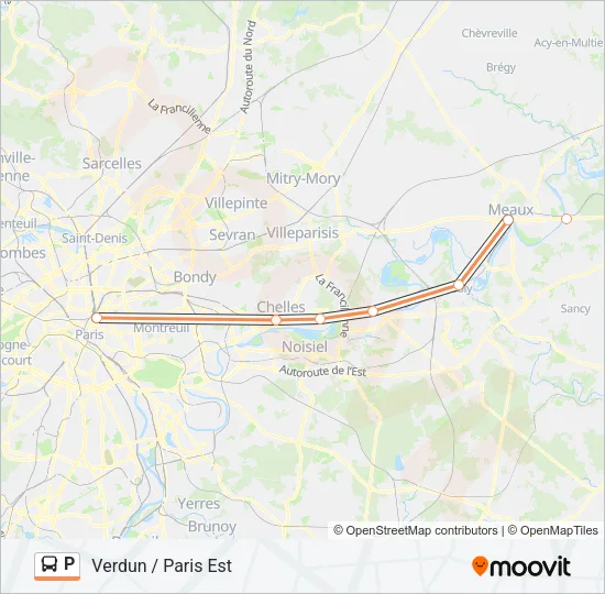 P Bus Line Map