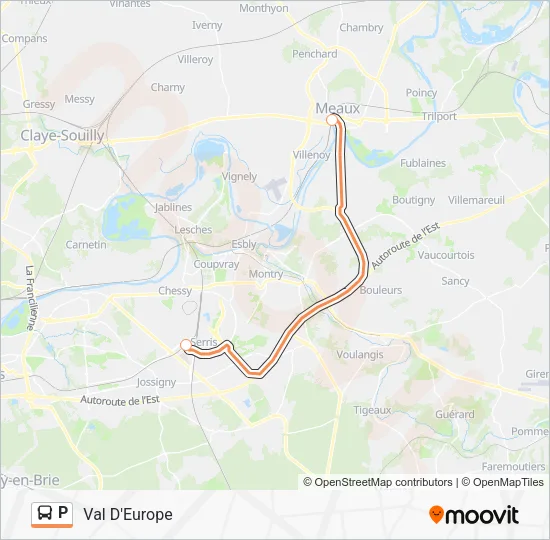 P Bus Line Map
