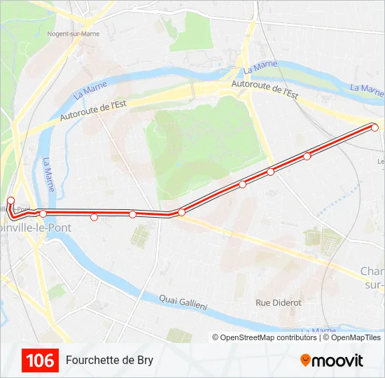 106 Bus Line Map
