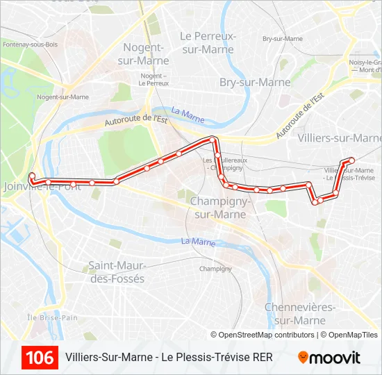 106 Bus Line Map