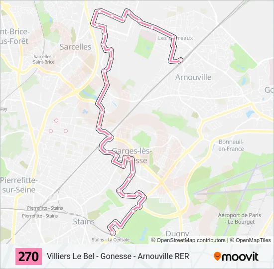 Plan de la ligne 270 de bus