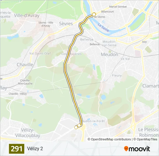 291 Bus Line Map