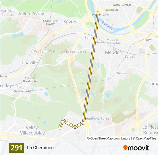 291 Bus Line Map