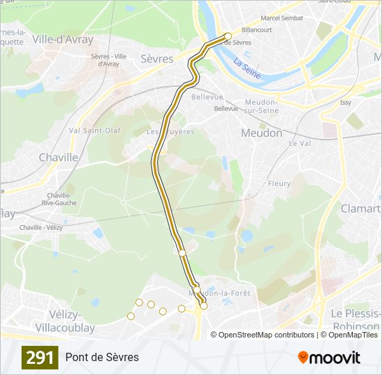 291 Bus Line Map