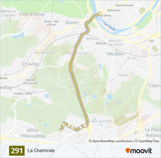 291 bus Line Map