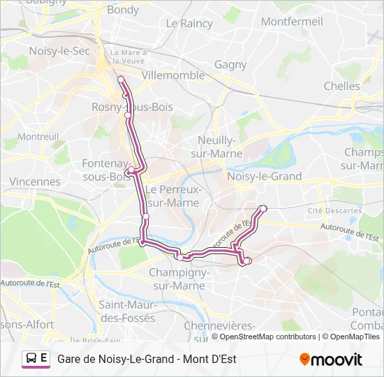E Bus Line Map