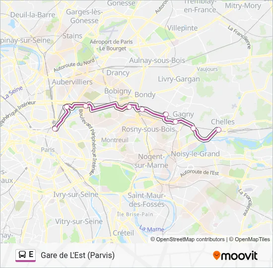 E Bus Line Map