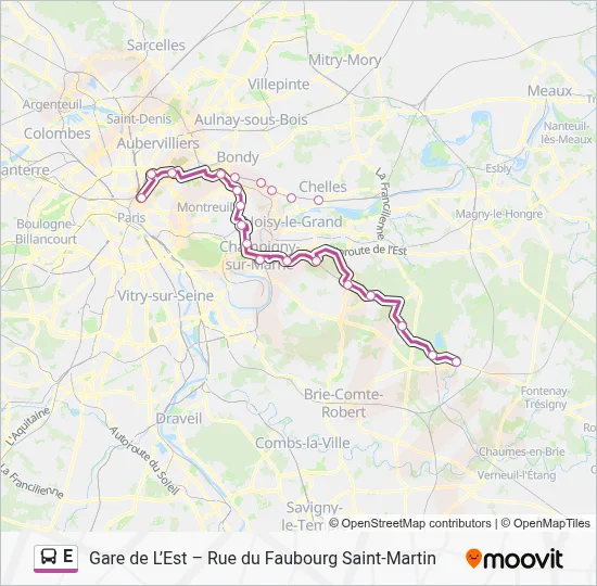 E Bus Line Map