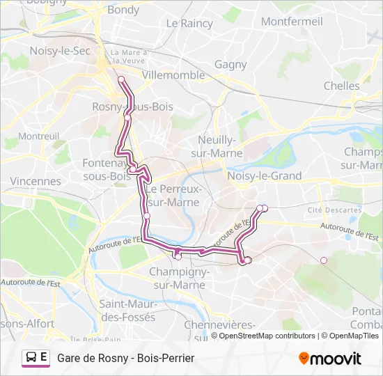 E Bus Line Map