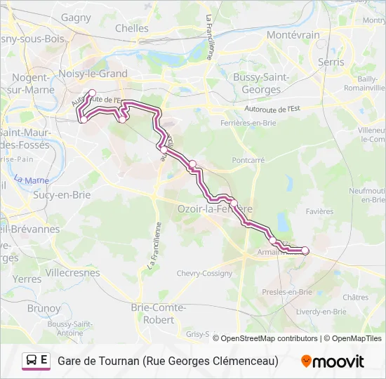 E Bus Line Map