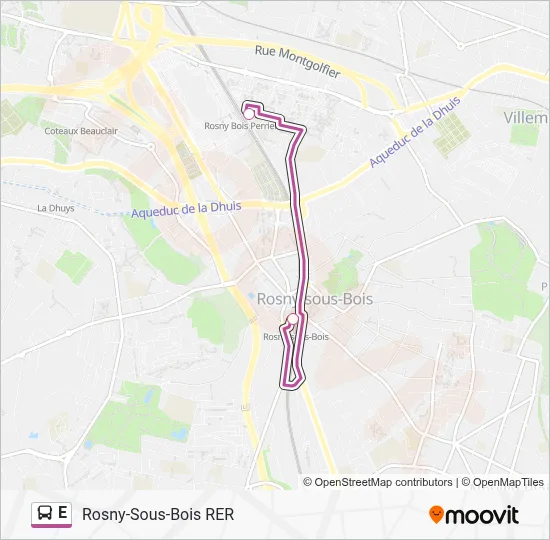 E Bus Line Map
