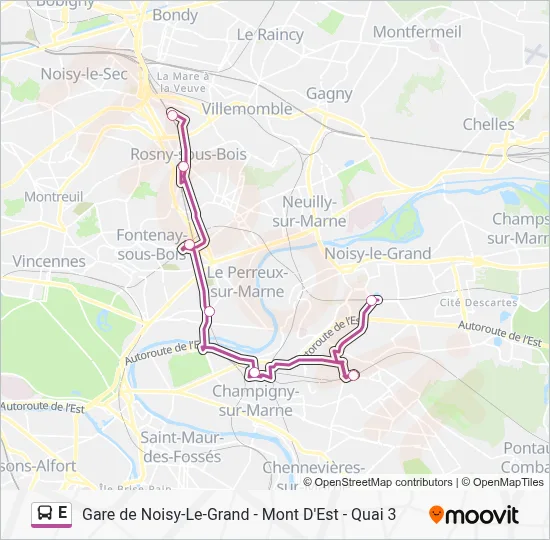 E Bus Line Map