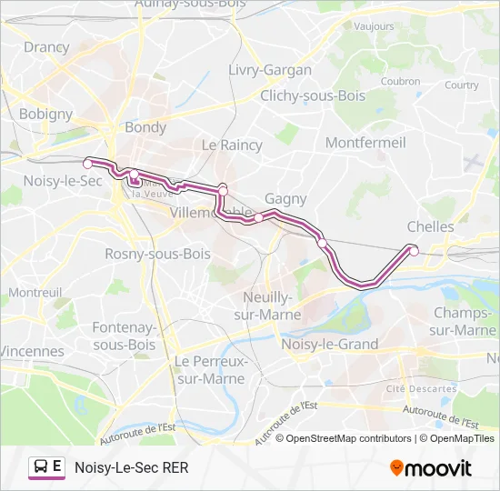 E Bus Line Map