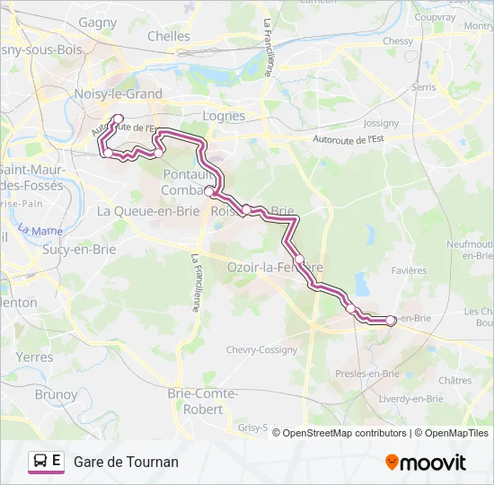 E Bus Line Map