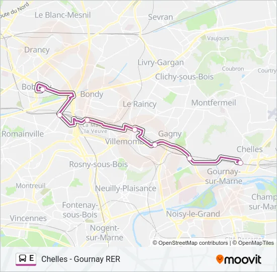 E Bus Line Map