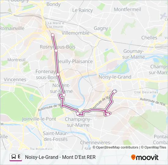 E Bus Line Map