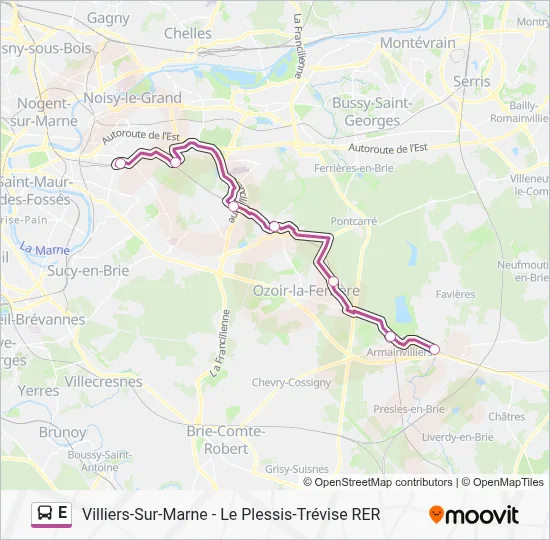 E Bus Line Map