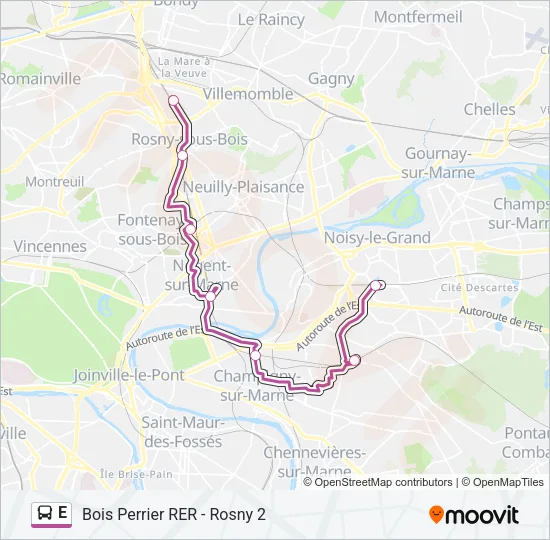 E Bus Line Map