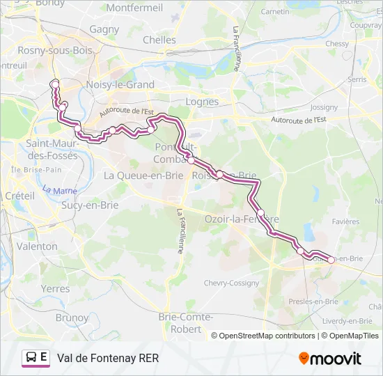 E Bus Line Map