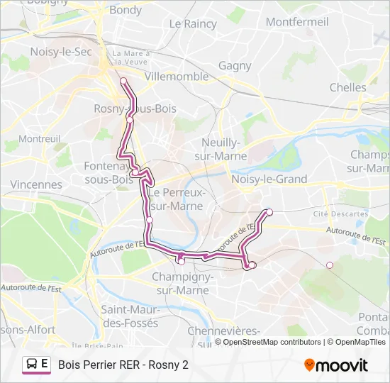 E Bus Line Map