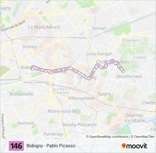146 Bus Line Map