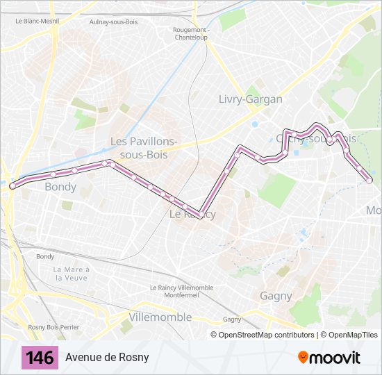 146 bus Line Map