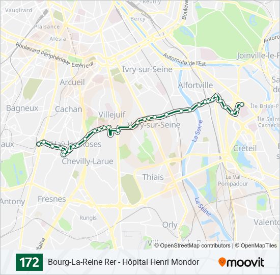 172 bus Line Map