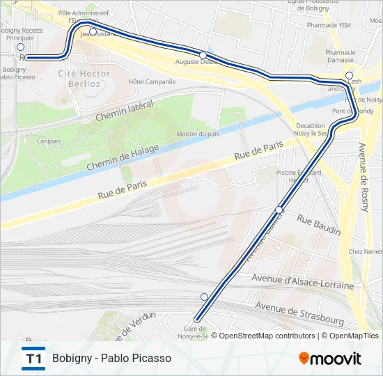 T1 Light Rail Line Map