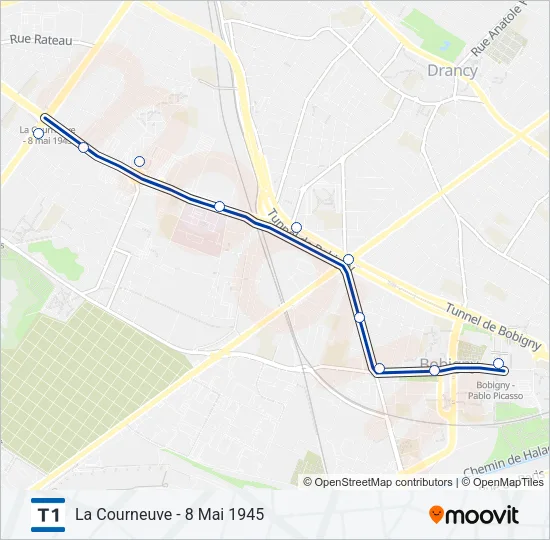 T1 Light Rail Line Map