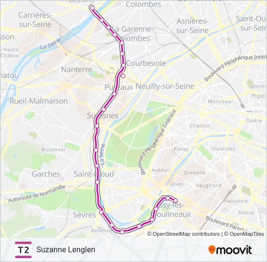 T2 Light Rail Line Map