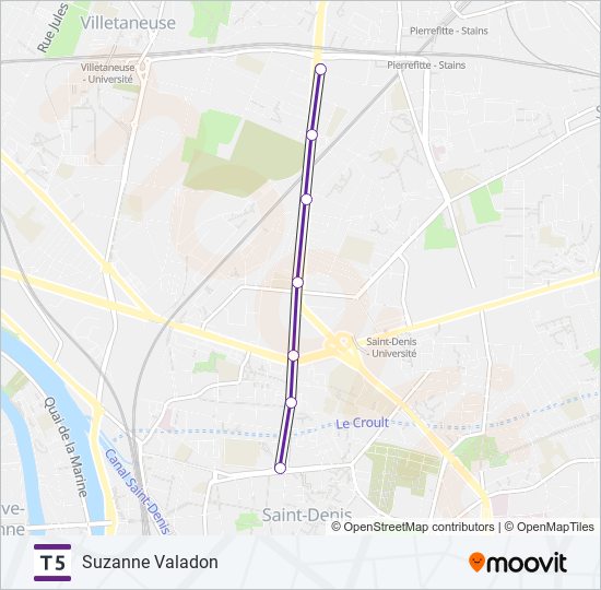 Mapa de T5 de tren ligero