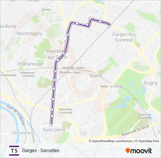 T5 Light Rail Line Map