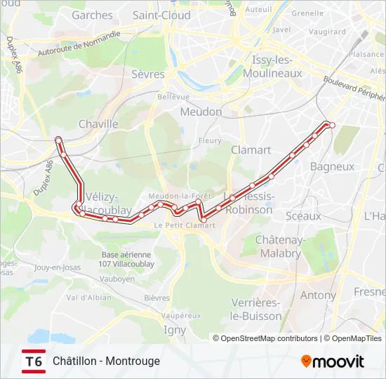 T6 Light Rail Line Map