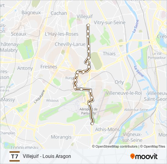 T7 light rail Line Map