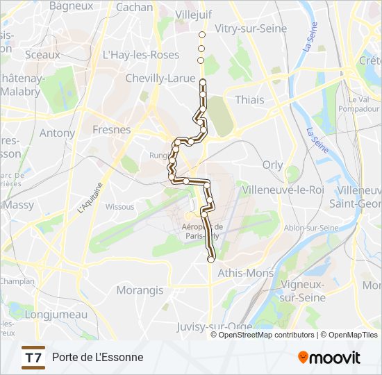 t7 Route: Schedules, Stops & Maps - Porte de L'Essonne (Updated)