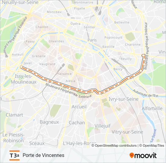T3A Light Rail Line Map