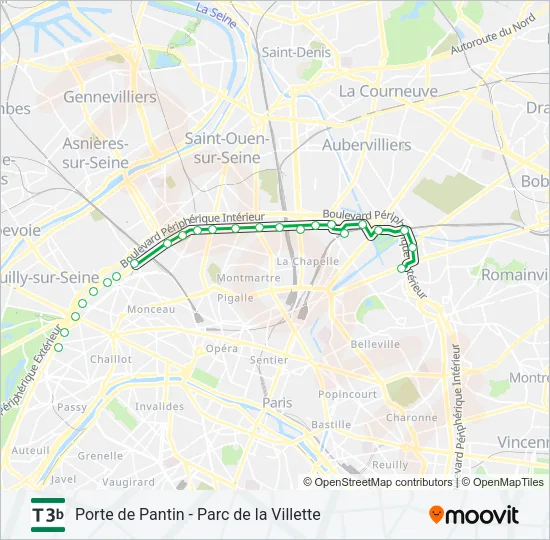 T3B Light Rail Line Map