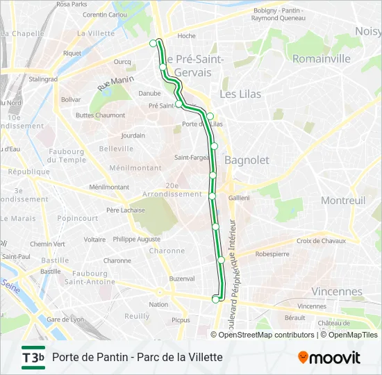 T3B Light Rail Line Map