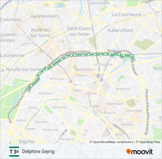 T3B light rail Line Map